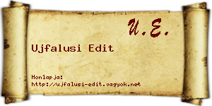 Ujfalusi Edit névjegykártya